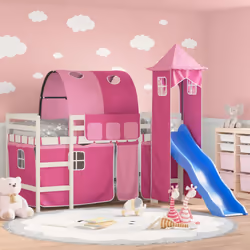 VidaXL 3207113 Lit pour enfant Rose Polyester