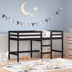 VidaXL 835891 Lit pour enfant Noir Bois