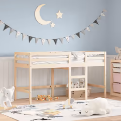 Ce lit mezzanine pour enfants a été fabriqué en pin massif et est conçu pour recevoir et optimiser l'espace. Construction en ...