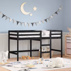 VidaXL 835894 Lit pour enfant Noir Bois