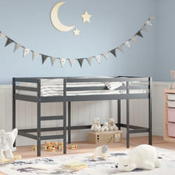 vidaXL Lit mezzanine d'enfants sans matelas avec échelle noir 90x200cm - 90 x 200 cm