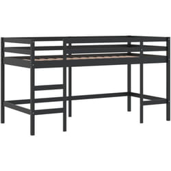 Lit mezzanine d'enfants sans matelas avec échelle noir 90x190cm Vidaxl
