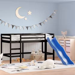 VidaXL 835912 Lit pour enfant Noir Bois