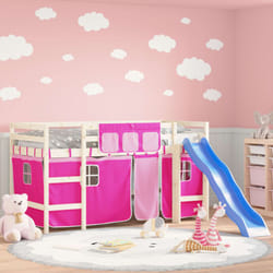 Rideaux pour lit mezzanine rose polyester Vidaxl