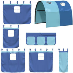 Vidaxl - Rideaux pour lit mezzanine avec tunnel bleu polyester