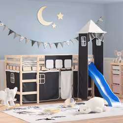 Transformez le lit de votre enfant en aire de jeux intérieure avec ces rideaux pour lit mezzanine avec tour qui rendront l'he ...
