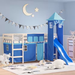 Transformez le lit de votre enfant en aire de jeux intérieure avec ces rideaux pour lit mezzanine avec tour qui rendront l'he ...