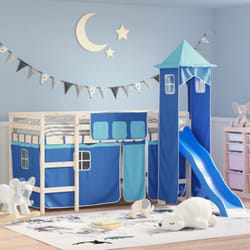 Vidaxl - Rideaux pour lit mezzanine avec tour bleu polyester