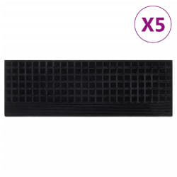 VidaXL Marches d'escalier caoutchouc - 25x75 cm Noir