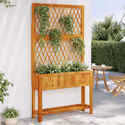 Cette jardinière en bois avec treillis est un excellent choix pour les plantes grimpantes dans votre jardin, sur votre patio  ...