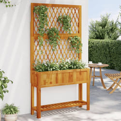 Vidaxl - Jardinière avec treillis et étagère bois massif d'acacia