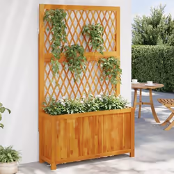 vidaXL Jardinière avec treillis 100x32x165 cm bois massif dacacia jardinière de jardin jardinière de patio boîte à 364901