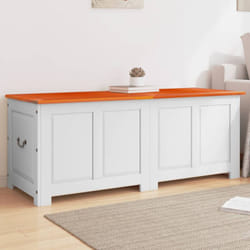 Vidaxl - Coffre de rangement et couvercle marron et blanc bois d'acacia