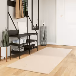 vidaXL Tapis à poils courts doux et lavable beige 80x200 cm 375015