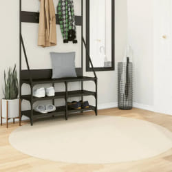 Tapis HUARTE à poils courts - Crème - Ã˜ 160 cm