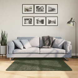 Vidaxl - Tapis huarte à poils courts doux lavable vert forêt 120x120 cm