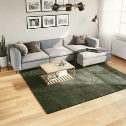 vidaXL Tapis à poils courts doux et lavable vert forêt 240x240 cm 375101