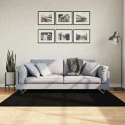 vidaXL Tapis HUARTE à poils courts doux et lavable noir 120x170 cm