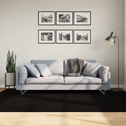 vidaXL Tapis HUARTE à poils courts doux et lavable noir 160x230 cm