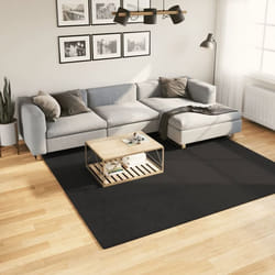 vidaXL Tapis à poils courts doux et lavable noir 240x240 cm 375120