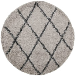 Vidaxl - Tapis shaggy à poils longs moderne beige et anthracite ø 80 cm