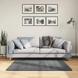 vidaXL Tapis OVIEDO à poils courts anthracite 120x120 cm
