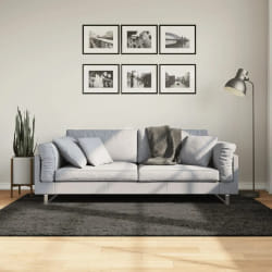 vidaXL Tapis ISTAN à poils longs aspect brillant anthracite 140x200 cm