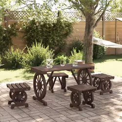 vidaXL Ensemble à manger de jardin 5 pcs bois de sapin massif