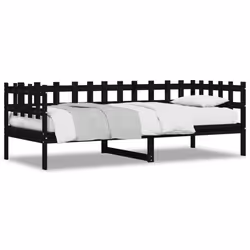 VidaXL 840381, lit sofa, Noir, Bois de pin, 2035 mm, 980 mm, 685 mm