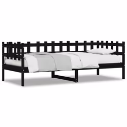 VidaXL 840384, lit sofa, Noir, Bois de pin, 1935 mm, 980 mm, 685 mm