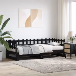 Ce lit de jour en bois polyvalent peut être utilisé comme lit dans votre chambre à coucher et s'intègre également parfaitemen ...