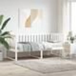 vidaXL Lit de jour sans matelas blanc 90x190 cm bois de pin massif - 90 x 190 cm