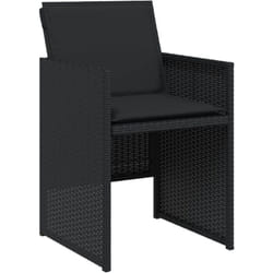 Vidaxl - Chaises de jardin lot de 4 avec coussins noir résine tressée
