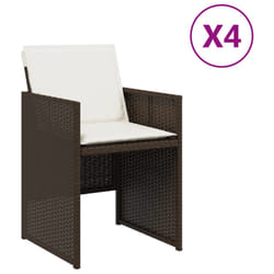 Chaises De Jardin Avec Coussins Lot De 4 Marron Résine Tressée Vidaxl