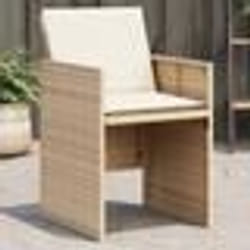vidaXL Chaises de jardin avec coussins lot de 4 beige résine tressée
