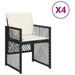 Chaises De Jardin Lot De 4 Avec Coussins Noir Résine Tressée Vidaxl
