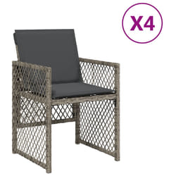 Chaises De Jardin Avec Coussins Lot De 4 Gris Résine Tressée Vidaxl