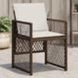 vidaXL Chaises de jardin avec coussins lot de 4 marron résine tressée