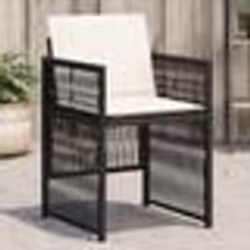 vidaXL Chaises de jardin lot de 4 avec coussins noir résine tressée