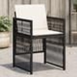 vidaXL Chaises de jardin lot de 4 avec coussins noir résine tressée