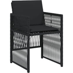 Vidaxl - Chaises de jardin lot de 4 avec coussins noir résine tressée