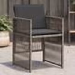 vidaXL Chaises de jardin avec coussins lot de 4 gris résine tressée