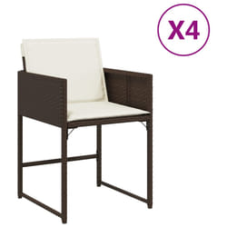Chaises De Jardin Avec Coussins Lot De 4 Marron Résine Tressée Vidaxl