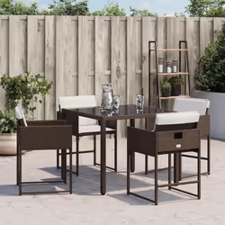 Chaises De Jardin Avec Coussins Lot De 4 Marron Résine Tressée Vidaxl - Vue supplémentaire 2