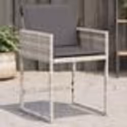 vidaXL Chaises de jardin avec coussins lot de 4 gris clair poly rotin