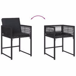 VidaXL 365018 chaise d'extérieur Terrace Siège rembourré Polyuréthane, Acier Noir - Vue supplémentaire 8