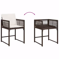 VidaXL 365020 chaise d'extérieur Terrace Siège rembourré Polyuréthane, Acier Crème, Blanc - Vue supplémentaire 8