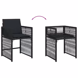 VidaXL 365035 chaise d'extérieur Terrace Siège rembourré Polyuréthane, Acier Noir - Vue supplémentaire 8