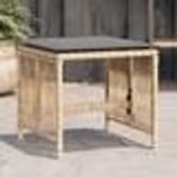 vidaXL Tabourets jardin et coussins lot de 4 mélange beige 41x41x36 cm