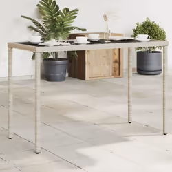 Cette table de jardin avec dessus en verre, conçue avec des lignes épurées et simples, est un excellent choix pour votre jard ...
